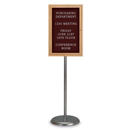 United Visual Products Corkboard, Triple Door, Radius Frame, 72x48", Satin/Cobalt UV70055-SATIN-COBACC